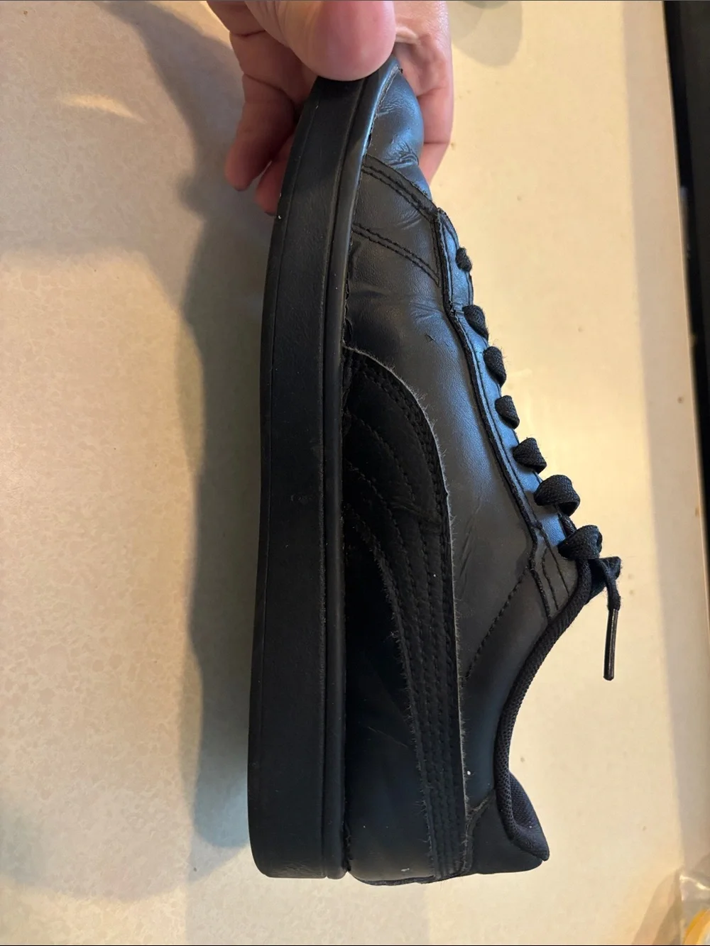 Puma Black Low-Top Leather Sneakers